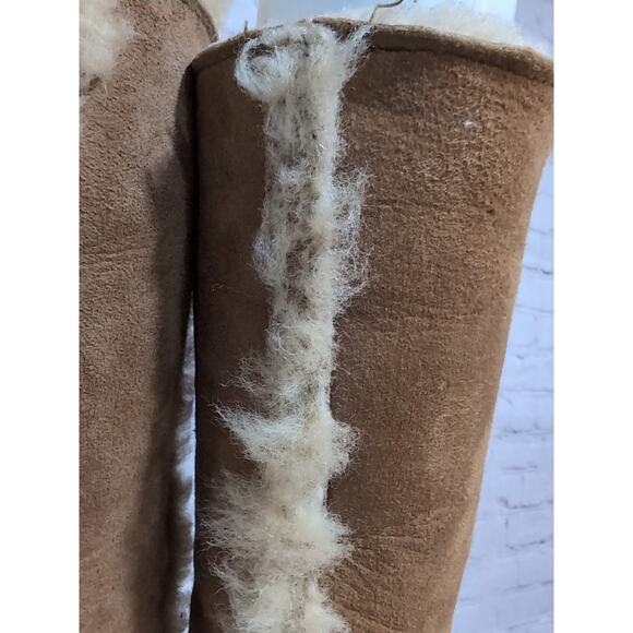UGG SUNDANCE II REVIVAL US 7 TALL CHESTNUT Vintage New Zealand Boots Shearling - Picture 4 of 14